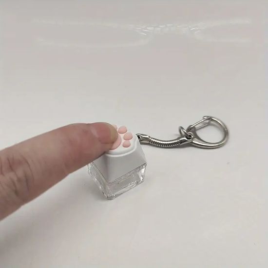 빛나는 LED 고양이 발바닥 말랑이 키캡 키링 피젯 참