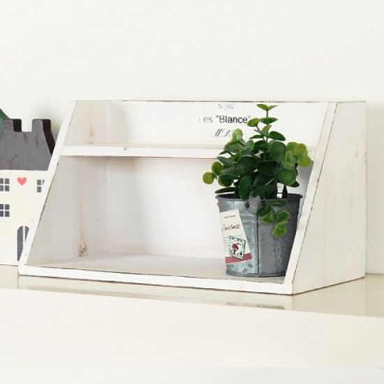 빈티지 우드 미니 2단 선반