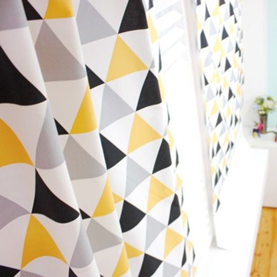 [정사이즈특가]헤미아옐로 데코커튼 100*150cm 2장