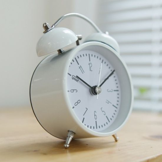 모던디자인 트윈벨 알람탁상시계(화이트)