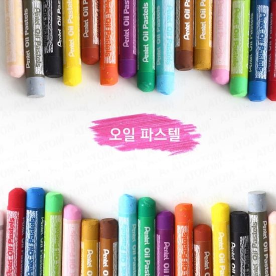 펜텔 바래지 않는 라지스틱 오일 파스텔 24색 GHT-24