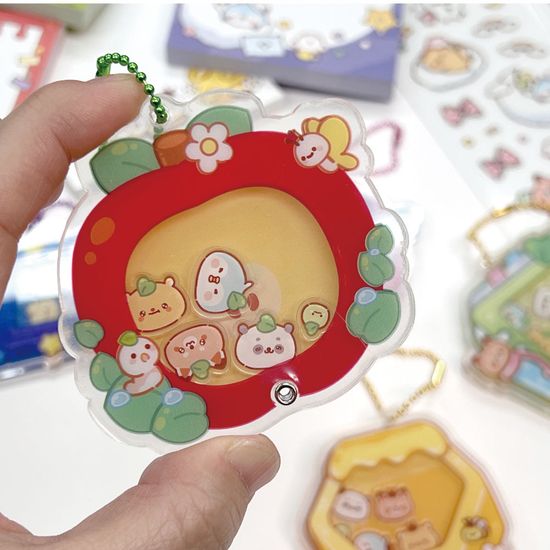 몽글타운 아크릴 쉐이커 키링