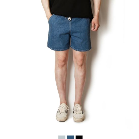 남자 밴딩 청 반바지 데일리 쇼츠 데님 팬츠