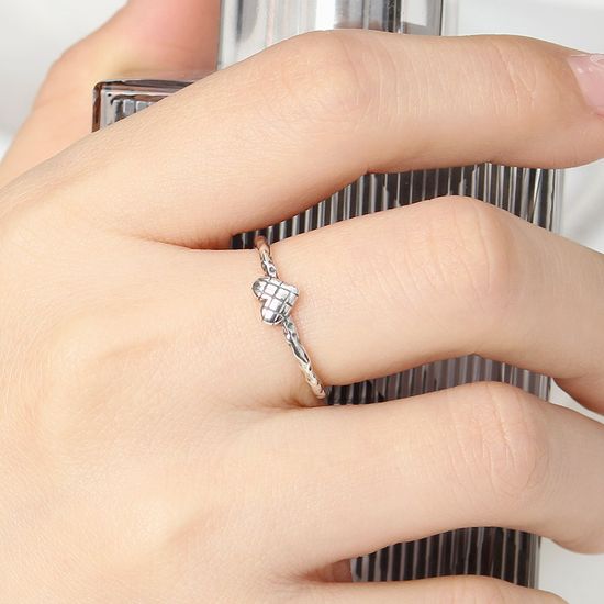 [비쥬홀릭] 실버925 앤틱하트 오픈링 반지 사이즈조절