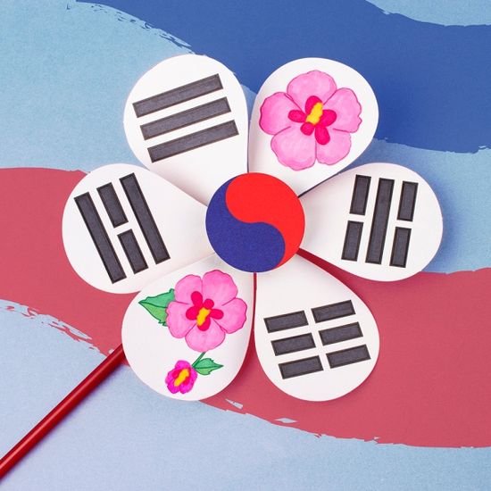 (미술샘) 태극기 무궁화 바람개비 만들기