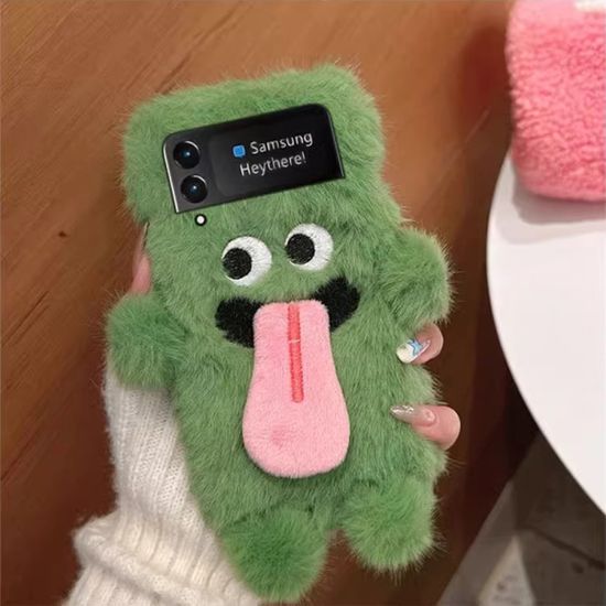 갤럭시 Z플립 5 4 3 커플 메롱 몬스터 인형 털 케이스