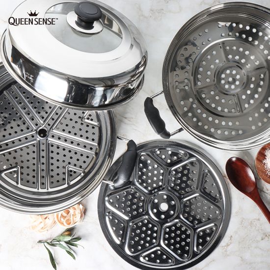 퀸센스 센싱 IH 인덕션 2단 찜냄비 26cm