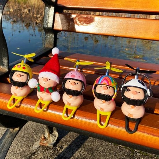 프로펠러 헬멧 돼지 자전거 오토바이 장식 악세사리