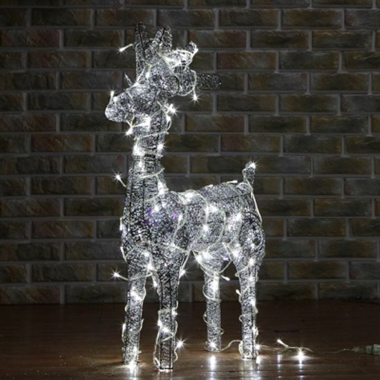 50cm LED 실버 반짝이 크리스마스 대형 사슴장식