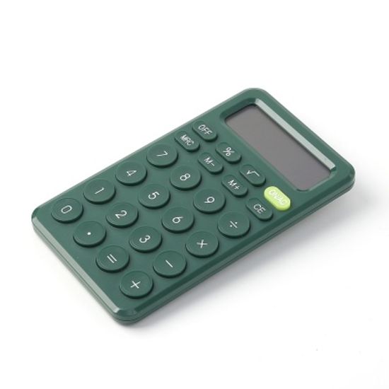 8자리 심플 전자계산기(그린) 휴대용 데스크계산기