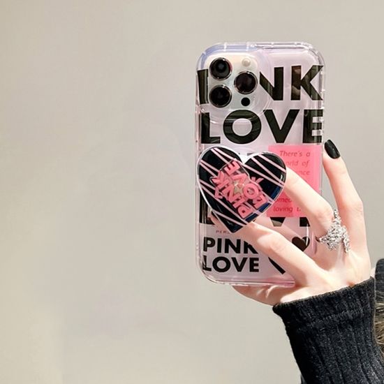 아이폰 14 13 12 11 펑키 강아지 하트 톡 그립 케이스