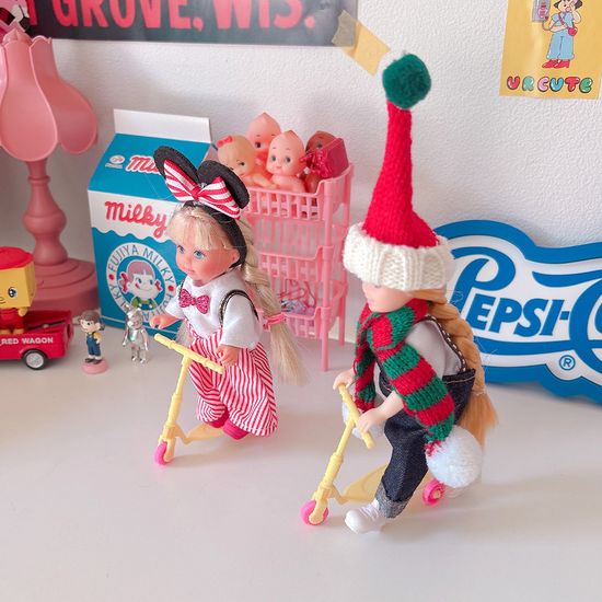 인형용 미니 씽씽카 킥보드(2개 1세트)