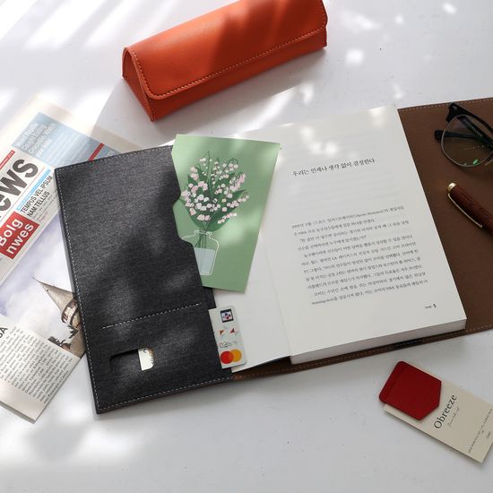 [무료각인]오브리즈 아테네 가죽 북커버(북마크증정)