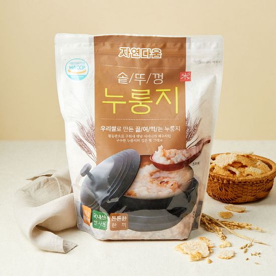 [자연다움] 우리쌀로 만든 끓여먹는 솥뚜껑누룽지 3kg