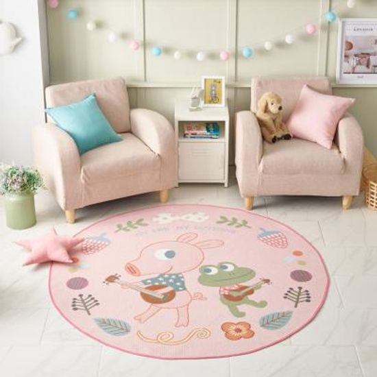 [베누지오] 굴리굴리 자카드 원형 키즈카페트 150x150