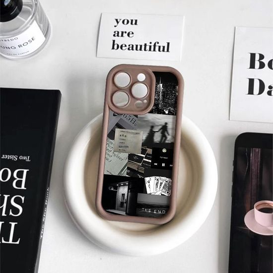 아이폰 15 14 13 12 블랙 화이트 감성 실리콘 케이스