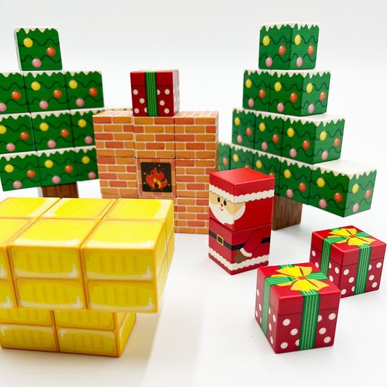 와이드맥 STEAM 크리스마스 자석 블럭 큐브 장난감 