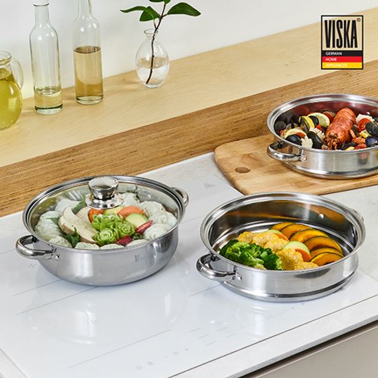 비스카 스테인레스 3단 찜솥 냄비 VK-MG300S
