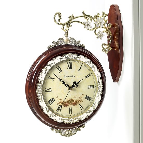 [월데코]원목 양면 벽시계