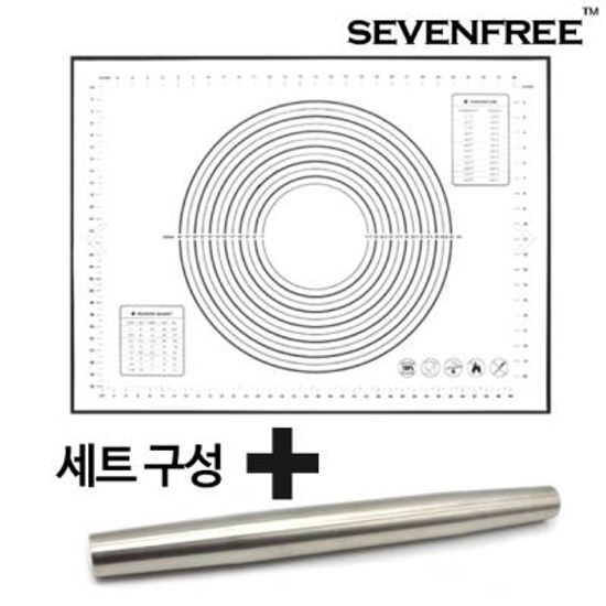 대형 실리콘 반죽매트 블랙 반죽밀대 세트