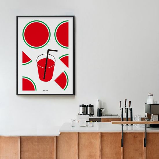 여름맛 수박 주스 M 인테리어 디자인 포스터 카페