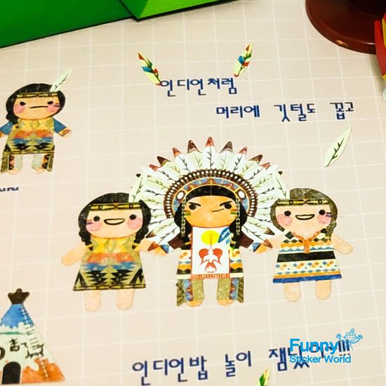 퍼니스티커 C555 인디언 타이백 스티커