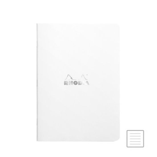 [로디아]클래식 스테플 노트 L 화이트 줄지 (A5).