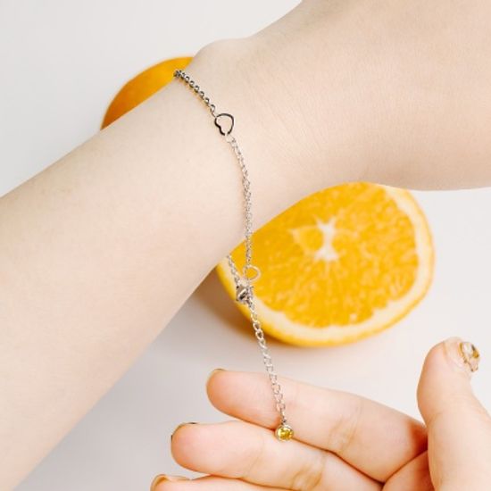 써지컬스틸 차밍 탄생석 하트 체인 팔찌 발찌