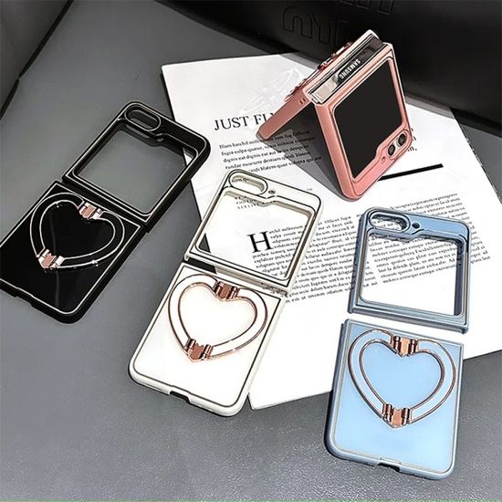 갤럭시 z플립5 예쁜 하트 링 고리 핑거톡 하드 케이스