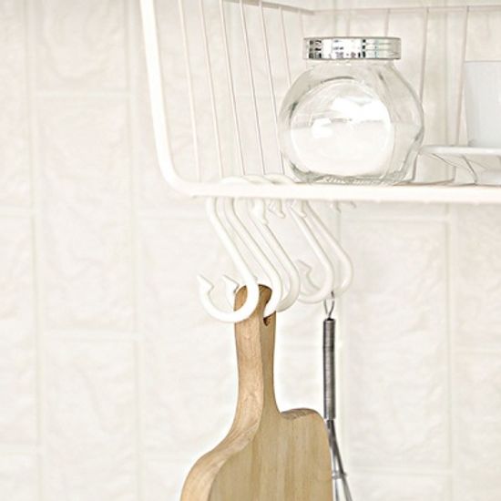 화이트 S고리 다용도걸이 4p세트 2size