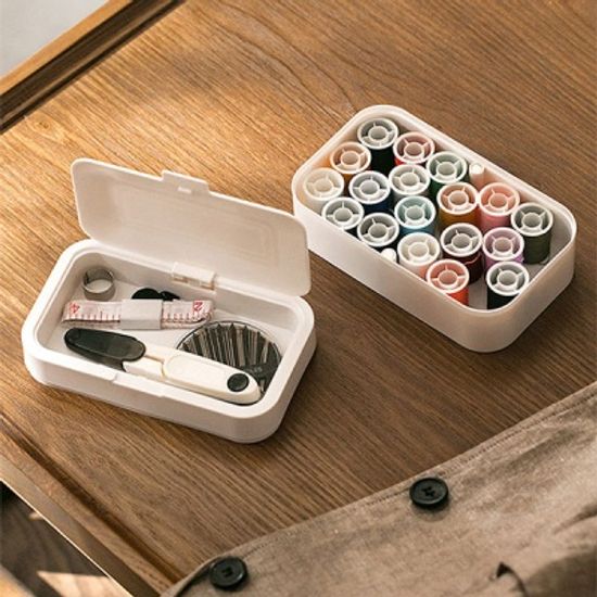 화이트 2단 반짇고리 정리함