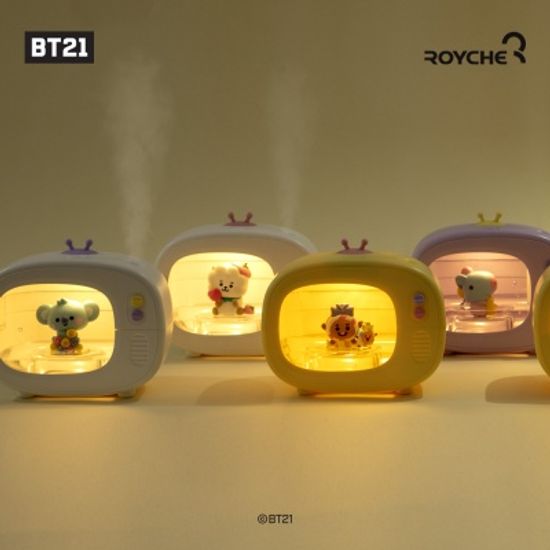 BT21 TV모형 피규어 충전식 무선 무드등 가습기