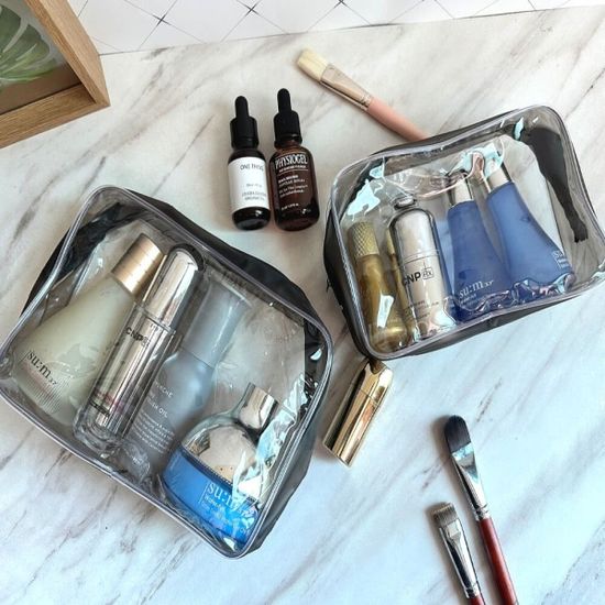 다용도 PVC 투명 파우치 화장품 가방 대형(WC5305C)