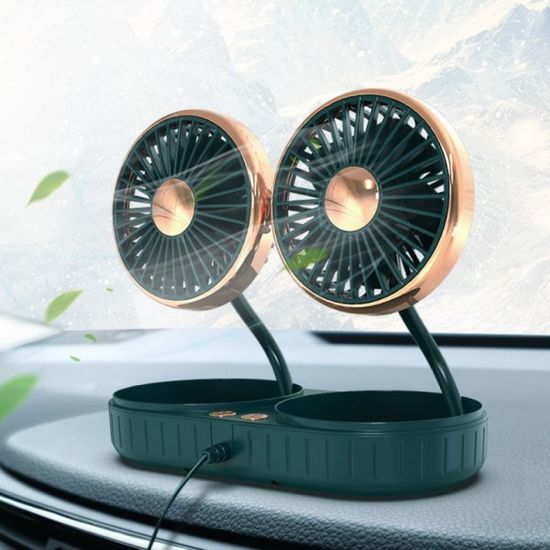 차량용 사무실용 듀얼 USB 선풍기 3단 접이식 360각도