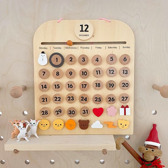 우드 마그넷 자석 만년달력 벽걸이 캘린더