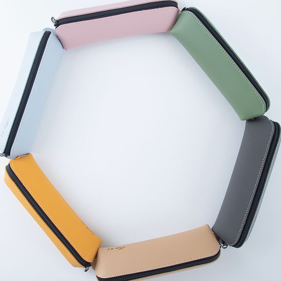 [무료각인] 하프문 가죽 필통 5color 