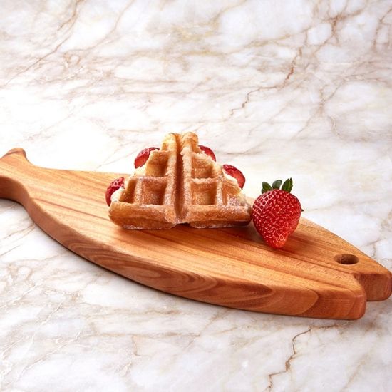 바른락 마호가니 우드 물고기&나뭇잎 도마