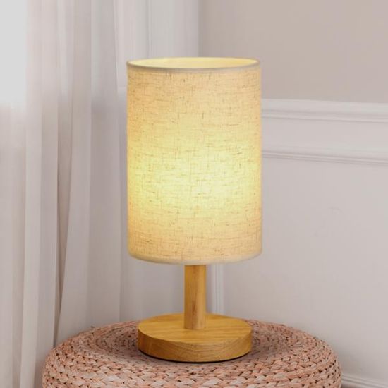 코지 우드 무선 터치 테이블 원형 스탠드 LED