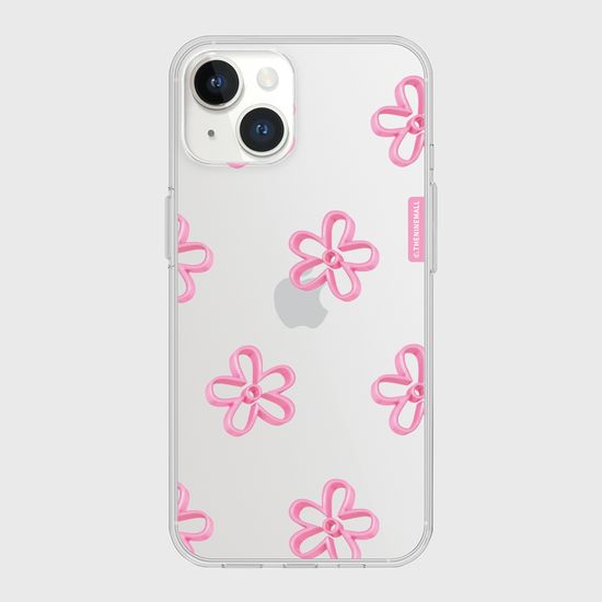pink line flower pattern [클리어 폰케이스]