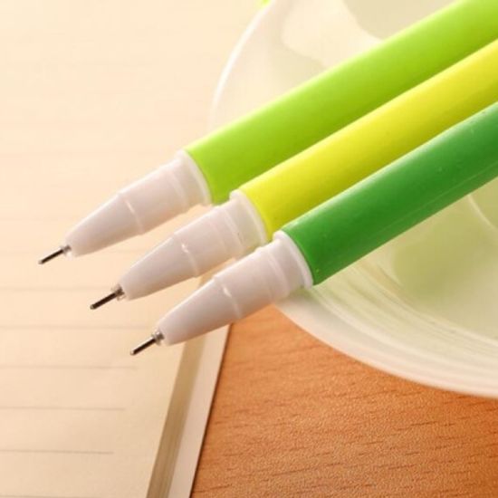 새싹 모양 부드러운 젤펜 문구펜 사무용펜