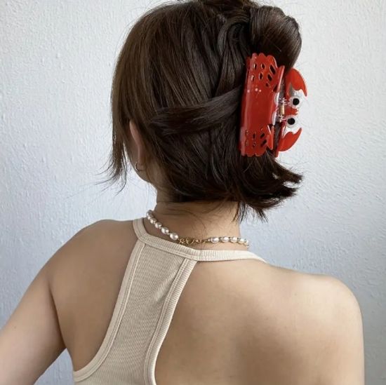 꽃게 머리 집게핀 머리핀 헤어핀 헤어 집게핀 삔 핀