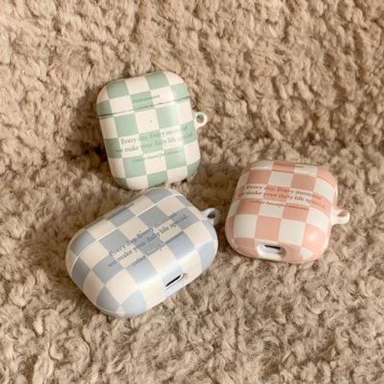 체커보드 레터링 디자인 [hard 에어팟케이스 시리즈]