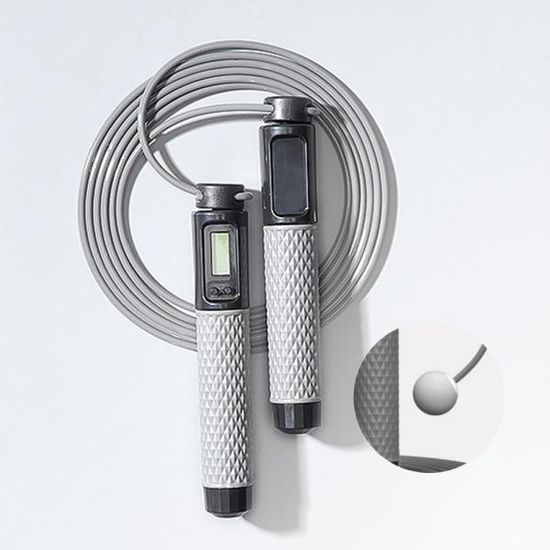 스마트 줄넘기 2in1 유무선 그레이 무중력줄넘기 S002