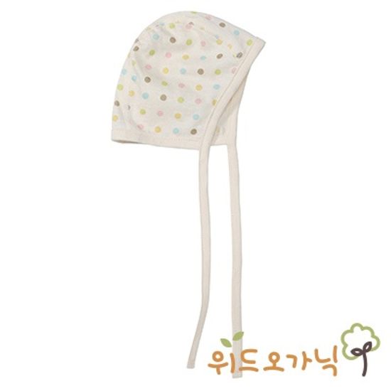[위드오가닉] 오가닉 신생아 파일럿모자 파스텔도트