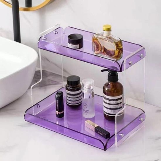 심플한 2단 아크릴 향수 화장품 수납케이스 3color