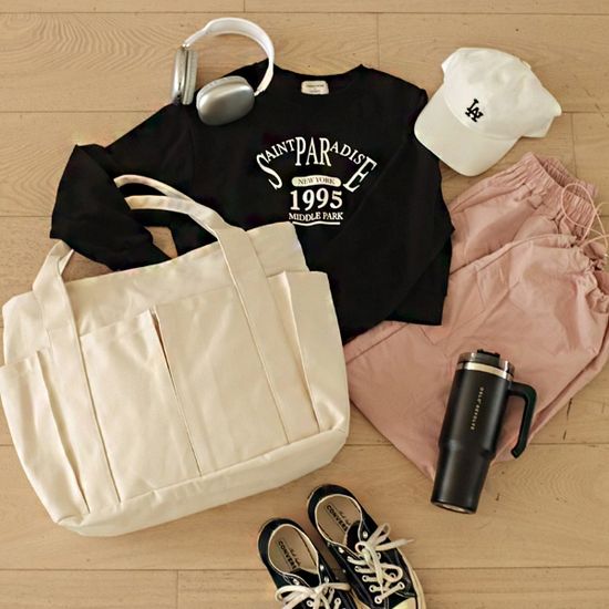 캔버스 텀블러백 보부상 여행 보조 가방 2color