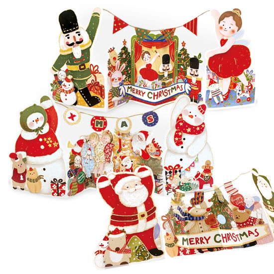 [FS41] 크리스마스 손들어 입체카드 (3종 1세트)