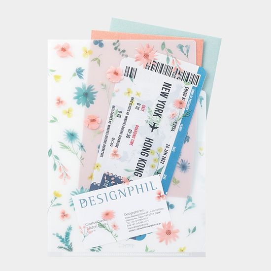 3포켓 클리어 폴더 - 플라워