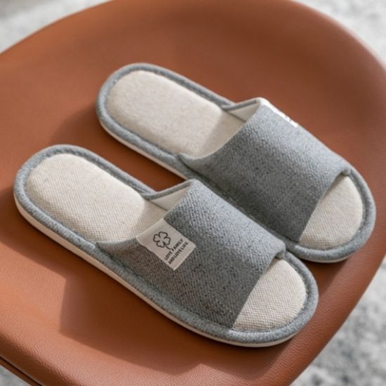 린넨 오픈토 실내 슬리퍼 4color