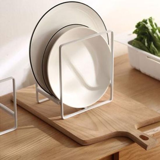 주방 그릇 정리정돈 스퀘어 라운드 접시 거치대